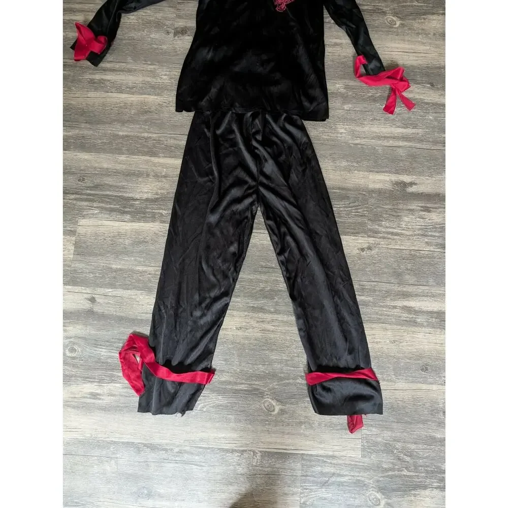 Deadly Red Ninja Halloween Costume Cosplay Boys Size M 8-10
